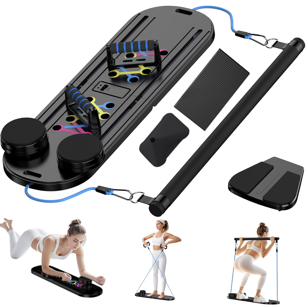 Foldable Pilates & Core Workout Board – Black
