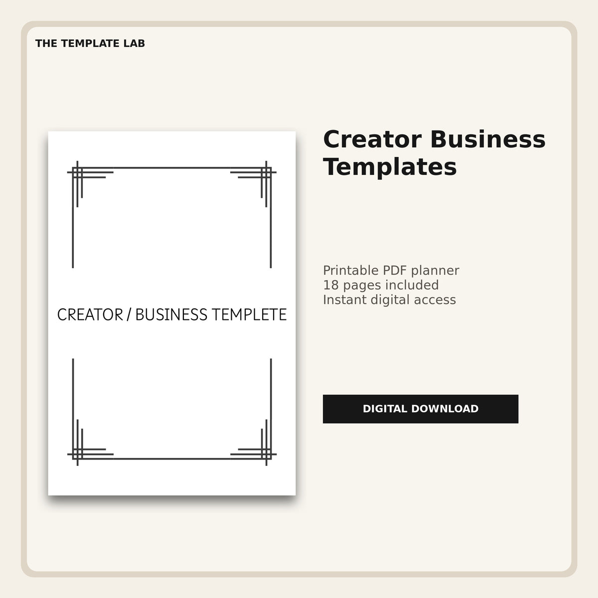 Creator Business Templates printable PDF cover