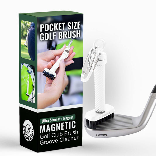 Magnetic Golf Club Cleaning Brush – White