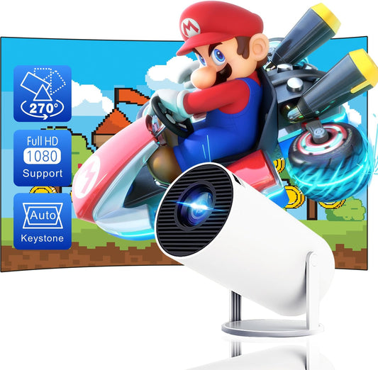 Portable 1080p Smart Projector with Wi-Fi 6