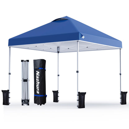 Nazhura 10′ × 10′ Pop-Up Canopy with Weight Bags – Blue