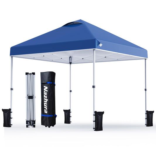 Nazhura 10′ × 10′ Pop-Up Canopy with Weight Bags – Blue