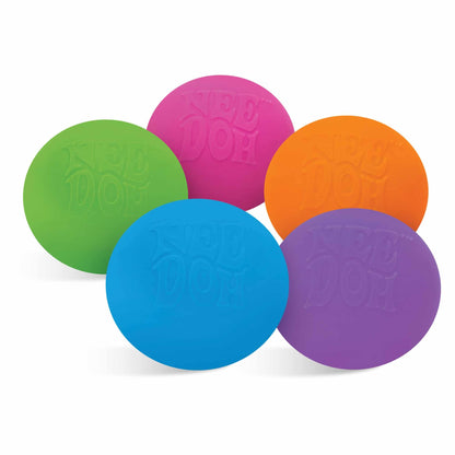 Schylling NeeDoh The Groovy Glob! Squishy Squeezy Stretchy Stress Balls Green Orange & Pink Complete Gift Set Party Bundle - 3 Pack