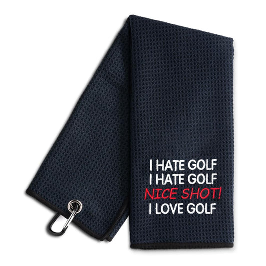 Funny Embroidered Golf Towel with Clip