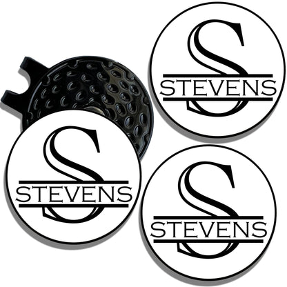 Personalized Golf Ball Marker Hat Clip | 3 Pack | Golf Marker Magnetic Hat Clips | Monogrammed Golf Gifts | Golf Accessories for Men & Womens Golf Markers