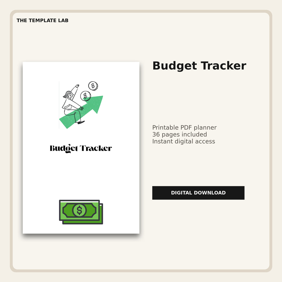 Budget Tracker printable PDF planner cover