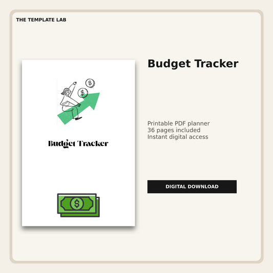 Budget Tracker printable PDF planner cover