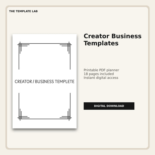 Creator Business Templates printable PDF cover