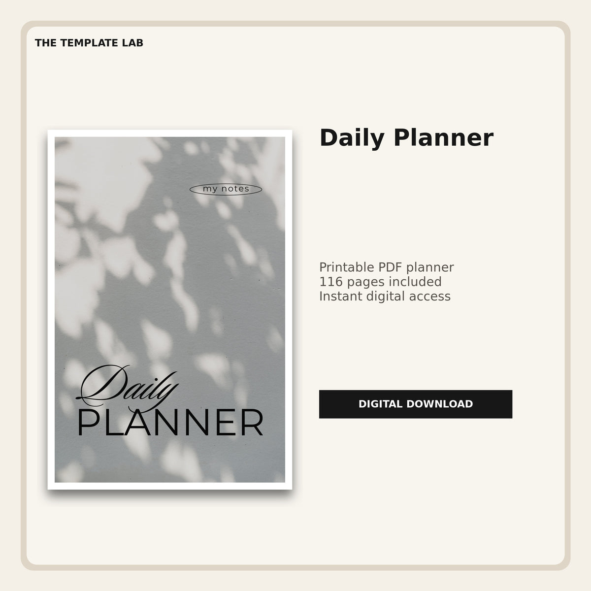 Daily Planner printable PDF cover