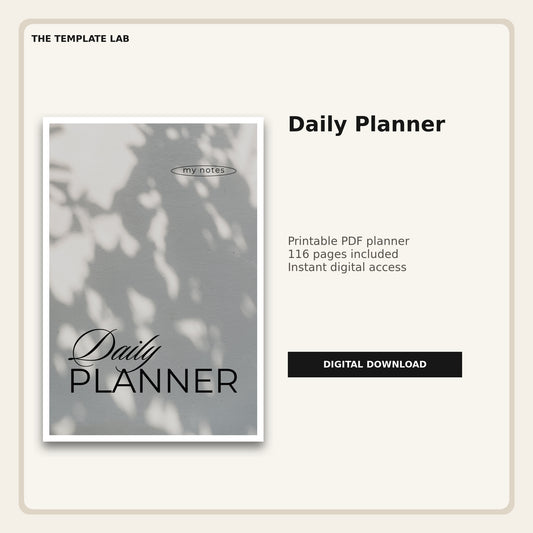 Daily Planner printable PDF cover