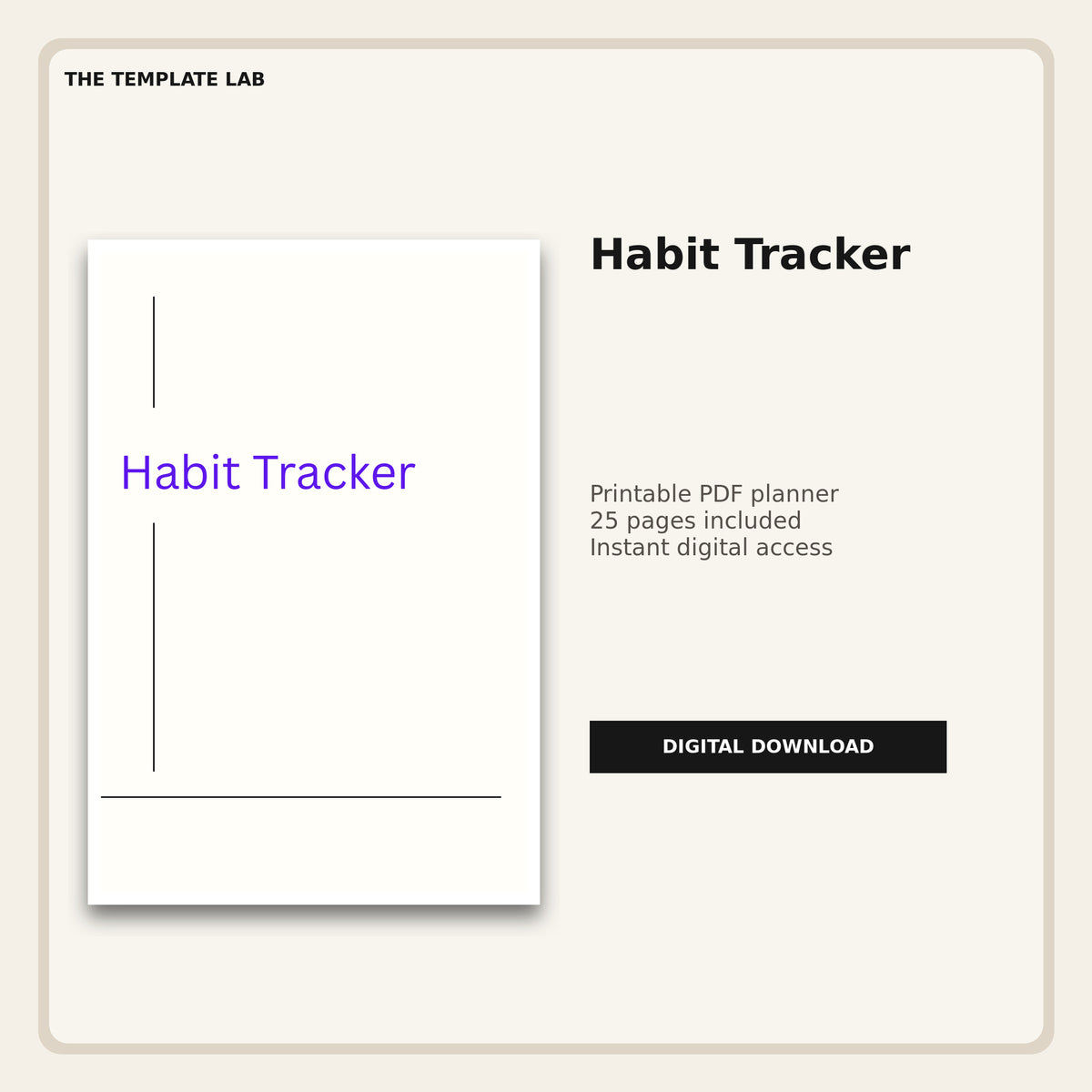 Habit Tracker printable PDF cover