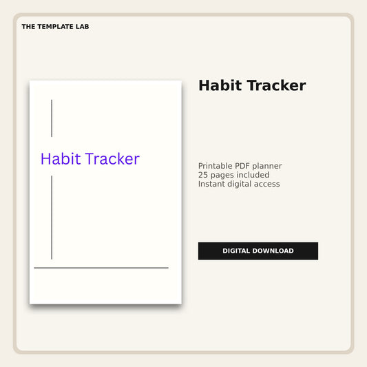 Habit Tracker printable PDF cover
