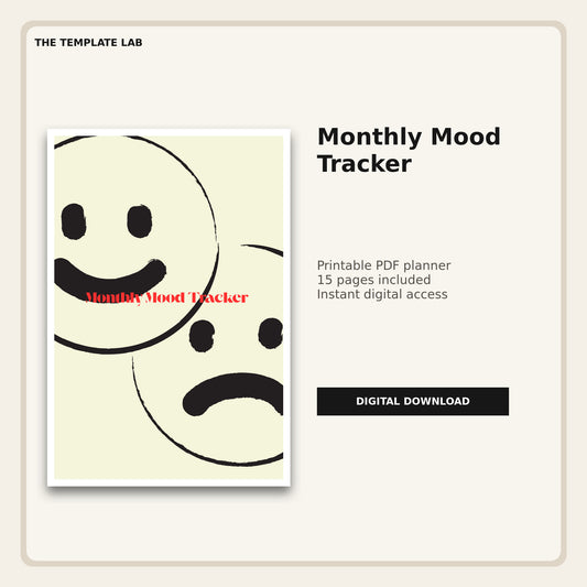 Monthly Mood Tracker printable PDF cover